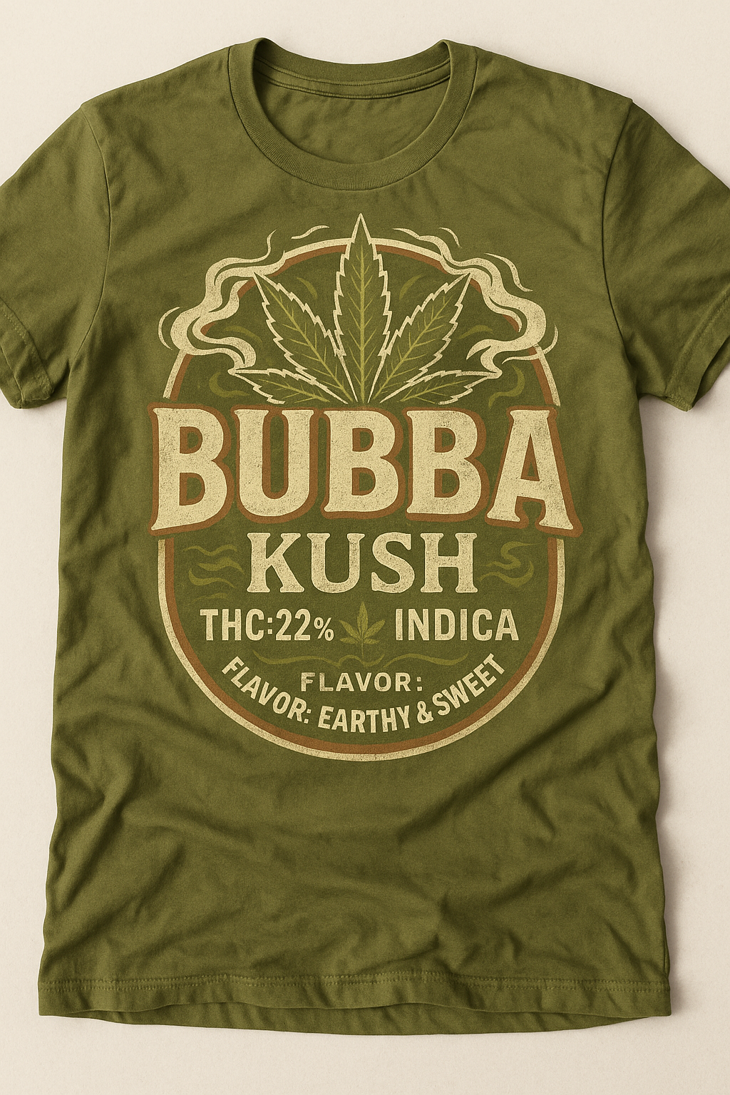 Bubba Kush T-Shirt – Vintage Weed Tee with THC Info | 420 Cannabis Shirt